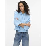 Vero Moda - VMNATALI CROP SHIRT WVN NOOS - Overhemdblouse - Airy blue