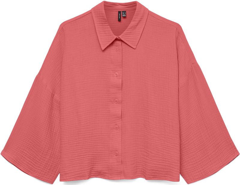 Basics - Blouse - Wit - Katoen - 3/4 Mouwen