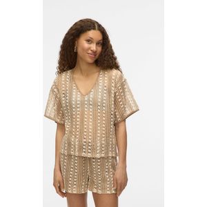VERO MODA top lichtbruin crochet