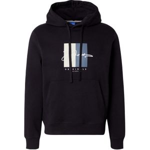 JACK&JONES - JORFREDERIKSBERG BOX SCRIPT - Hoodie - Black - Geborstelde Stof
