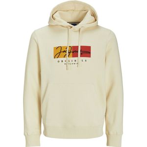 JACK & JONES Jorfrederiksberg Box Script Sweat Hood voor heren, antiek wit., S