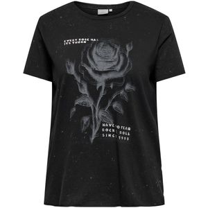 ONLY CARMAKOMA - T-shirt - Zwart - Katoen - Regular Fit