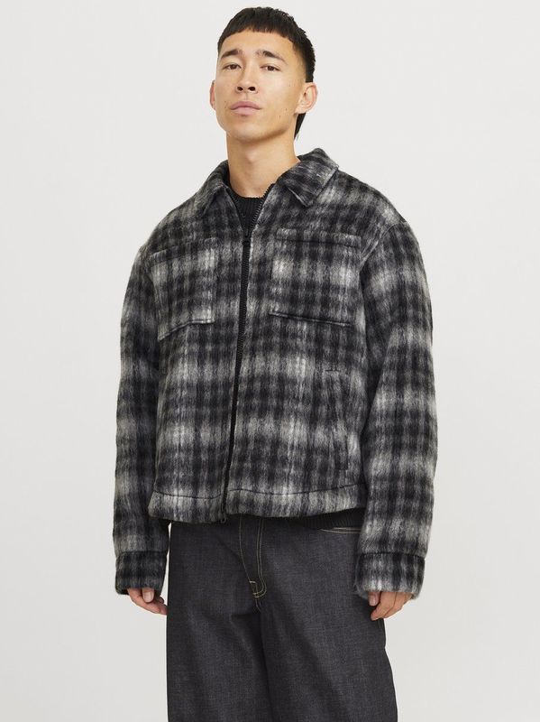 Jack & Jones - Tussenjas - Grijs - Geruit - Losse Pasvorm