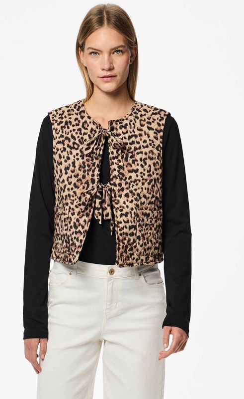 PIECES - Mouwloos Vest - Luipaardprint - Viscose