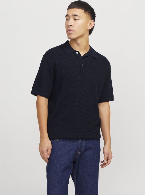 JACK & JONES Jprcccooper Polo Ss Sn en tricot pour homme, Bleu nuit, M