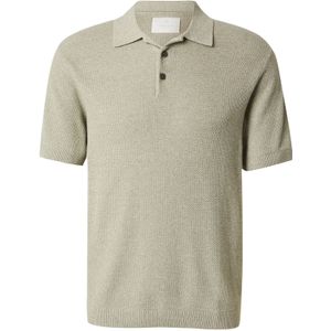 Polo - Gebreid - Regular Fit - Katoen - Lichtgrijs