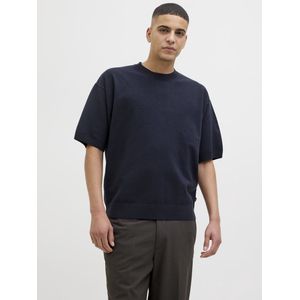 Gebreid T-shirt - Ronde Hals - Korte Mouwen - Relaxed Fit - Multicolor - 35% Polyester