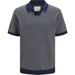 JACK & JONES Heren Jprcceaston Knit Split Neck Ss, Naval Academy, XL
