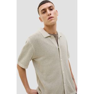Jack & Jones Jprblaarto Knit Polo SS - Zand - 100% Katoen