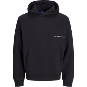 JACK & JONES Heren Jorporto Pattern Sweat Hood, zwart, XL