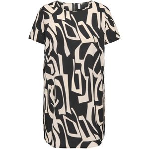 ONLY CARMAKOMA - Casual Jurk - Zwart - Korte Mouwen - Boothals