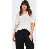 Only Carmakoma - Gebreide Top - Zwart - Knitwear - O-hals - Korte Mouwen