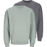 JACK & JONES Sweatshirt 'JJEBRADLEY'  donkergrijs / mintgroen