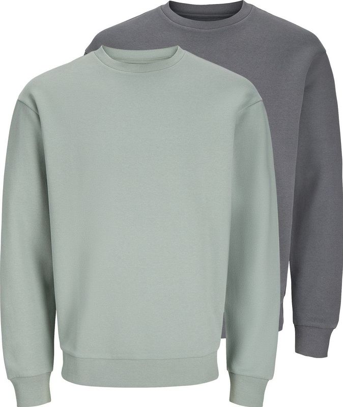 JACK & JONES Sweatshirt 'JJEBRADLEY'  donkergrijs / mintgroen