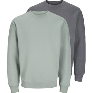 JACK & JONES Sweatshirt 'JJEBRADLEY'  donkergrijs / mintgroen