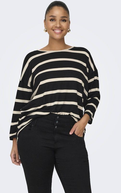 ONLY CARMAKOMA - Top - O-hals - 3/4 Mouwen - Regular Fit - Zacht Jersey