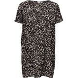 Jurk - Zwart - Katoen - Korte Mouwen - Loose Fit