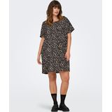 Jurk - Zwart - Katoen - Korte Mouwen - Loose Fit