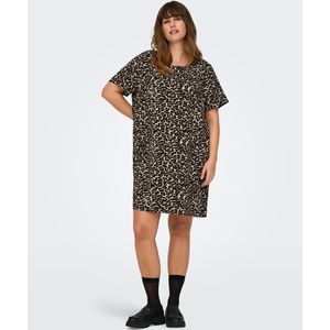 Jurk - Zwart - Katoen - Korte Mouwen - Loose Fit