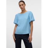 Vmnomi - Geplooide Top - O-hals - Korte Mouwen - Regular Fit