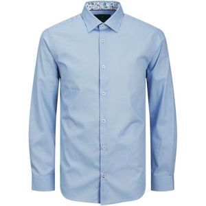 Overhemd - Dobby - Blauw - 100% Katoen - Regular Fit