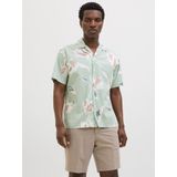 JACK & JONES - Overhemd - Bruin - Comfort Fit - Kwartmouw - Bloemenprint