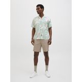 JACK & JONES - Overhemd - Bruin - Comfort Fit - Kwartmouw - Bloemenprint