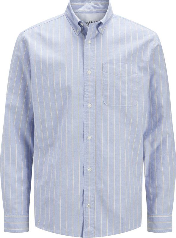 Jack & Jones - Jprbrook Oxford Shirt - Longsleeve - Coronet Blauw - 1 stuk