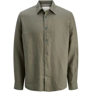 Overhemden - Twill - Wit - 100% Linnen - Relaxte Pasvorm