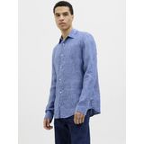 Overhemd - Mélange - Linnen - Lange Mouw - Regular Fit