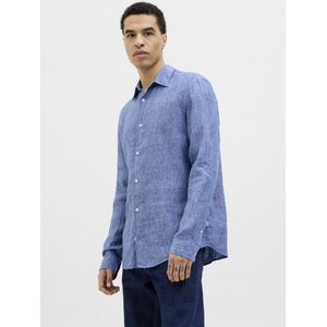 Overhemd - Keperstof - Lange Mouwen - Relaxed Fit - Knoopsluiting