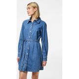 Pcsilje - Mini Denim Jurk - Katoen - Lange Mouwen - Blousekraag