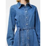 Pcsilje - Mini Denim Jurk - Katoen - Lange Mouwen - Blousekraag