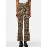 PIECES - Rechte Jeans - Luipaardprint - Denim - Hoge Taille