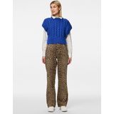 PIECES - Rechte Jeans - Luipaardprint - Denim - Hoge Taille