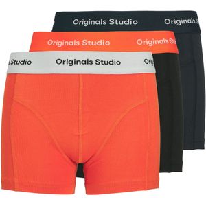 Boxershorts - Zwart - Oranje - Donkerblauw - Wit - 95% Katoen - 5% Elastaan - 3 Stuks