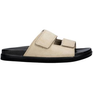 JACK & JONES - Jfwstockholm - Leren Slippers - Beige