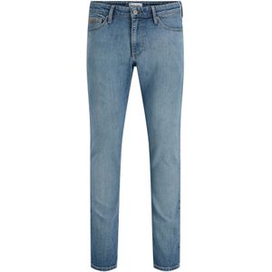 Jack & Jones - Jeans - Blauw - Katoen - Slim Fit Lage Taille Vervaagde