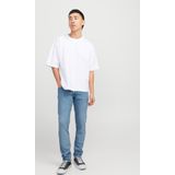 Jack & Jones - Jeans - Blauw - Katoen - Slim Fit Lage Taille Vervaagde