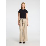 SELECTED - Pantalon - Beige - Lang/maxi - Loosefit - Mid Waist