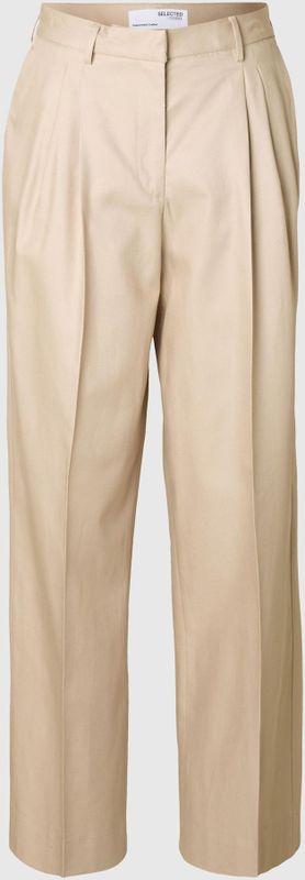 SELECTED - Pantalon - Beige - Lang/maxi - Loosefit - Mid Waist