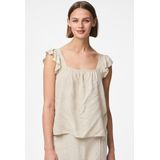 Pieces - Pcpia Sl Top Wvn Noos - Top - Birch/Melange - 70% Viscose 30% Linnen
