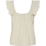 Pieces - Pcpia Sl Top Wvn Noos - Top - Birch/Melange - 70% Viscose 30% Linnen