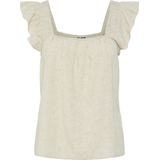 Pieces - Pcpia Sl Top Wvn Noos - Top - Birch/Melange - 70% Viscose 30% Linnen