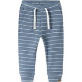 Name It - Broek - Blauw/Wit - Stretchkatoen
