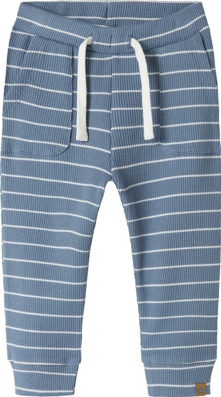 Name It - Broek - Blauw/Wit - Stretchkatoen
