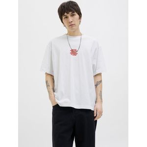 Jack & Jones Jcointerlude Floral Back Tee Ss Crew, wit (bright white), M