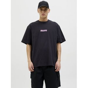 Jack & Jones - Jcointerlude Floral Back Tee - T-shirt - Noir - Katoen