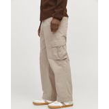 Cargobroek - Plaza Taupe - Hoog Taille - Wijd Pasvorm - Steekzakken