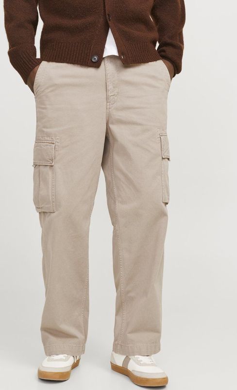 Cargobroek - Plaza Taupe - Hoog Taille - Wijd Pasvorm - Steekzakken